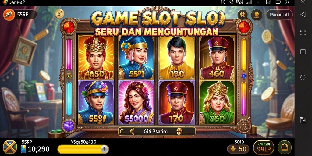 Tangkapan layar gameplay 55RP yang menampilkan keseruan putaran slot.