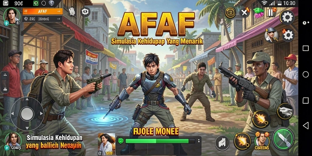 Screenshot dari gameplay AFAF yang menunjukkan interaksi sosial dan aktivitas seru.