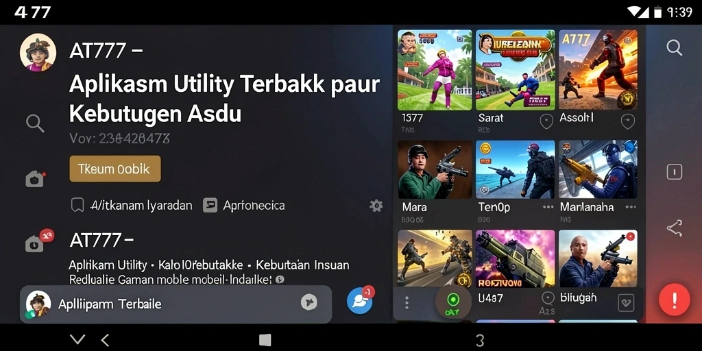 Tampilan utama AT777 dengan fitur-fitur Utility yang bermanfaat.