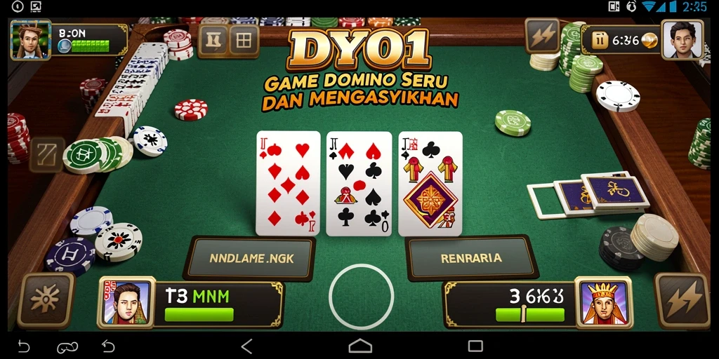 Screenshot gameplay DY01 yang menampilkan aksi seru permainan Domino.