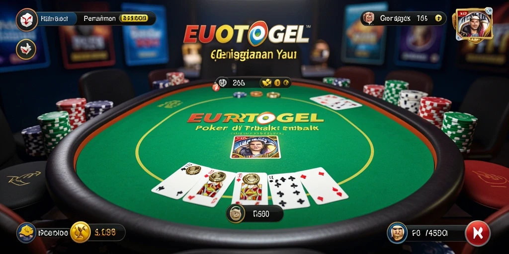 Tampilan menarik dari gameplay Poker di EUROTOGEL.