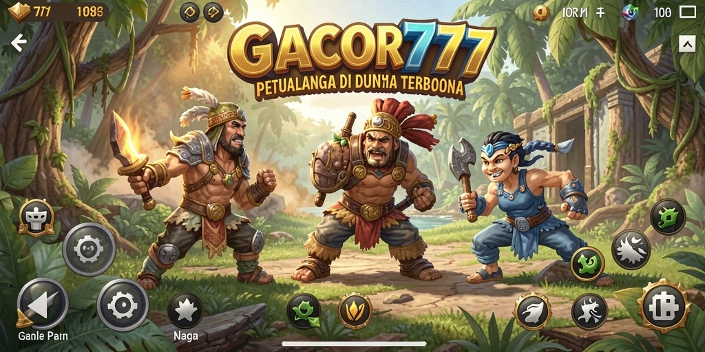Screenshot gameplay GACOR777 menampilkan dunia terbuka yang menakjubkan dengan berbagai lokasi.