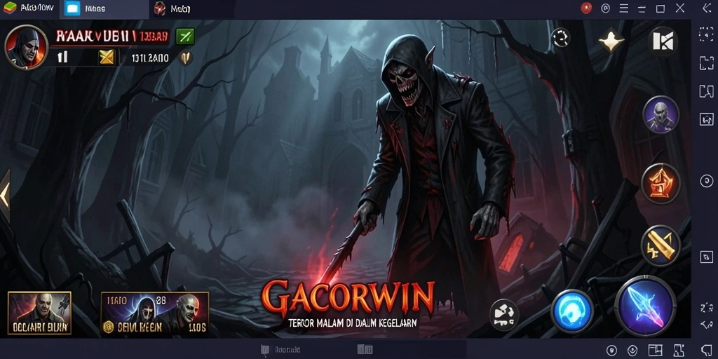 Gameplay GACORWIN menampilkan momen mencekam dan hantu yang mengejutkan.