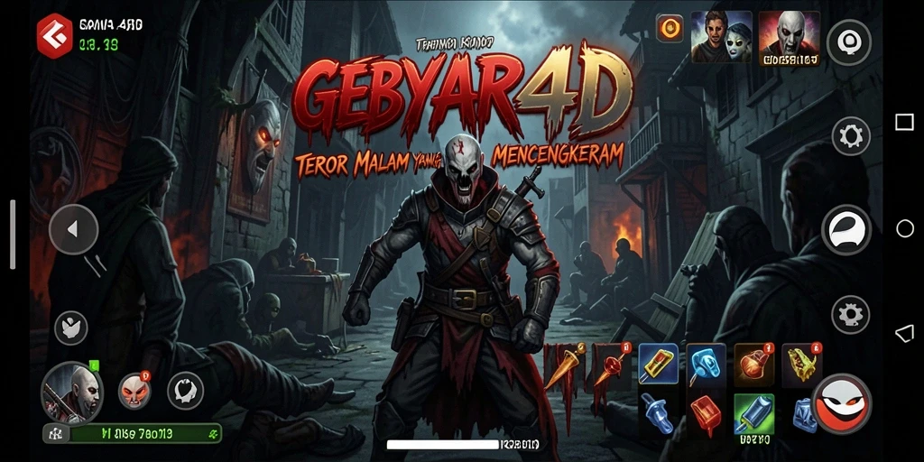 Tampilan gameplay menakutkan dari GEBYAR4D yang menyajikan suasana menyeramkan.