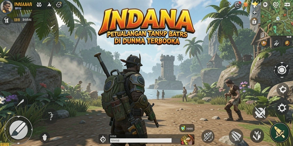 Gameplay INDAAA menampilkan dunia terbuka yang kaya dan interaktif.