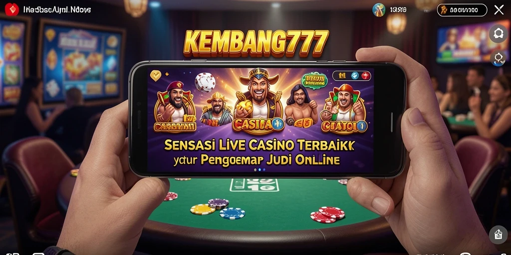 Screenshot gameplay KEMBANG777 menampilkan dealer live yang profesional dan interaktif.