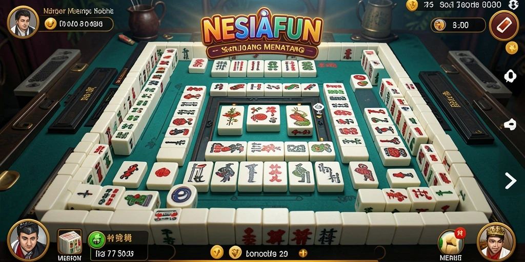 Tampilan gameplay menarik dari NESIAFUN yang menampilkan papan Mahjong.