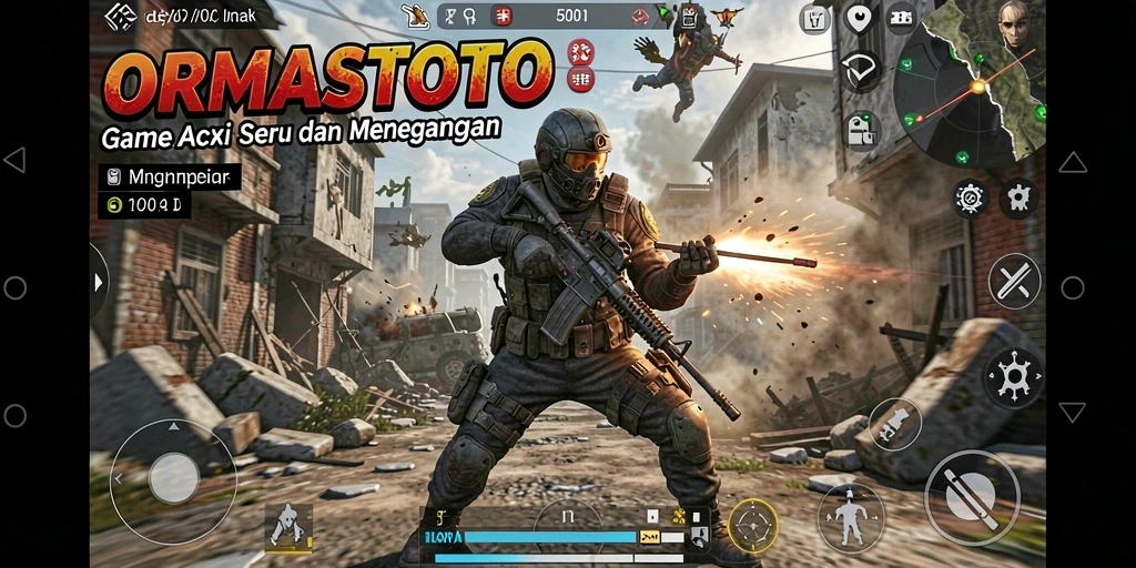 Screenshot gameplay ORMASTOTO yang menunjukkan aksi mendebarkan.