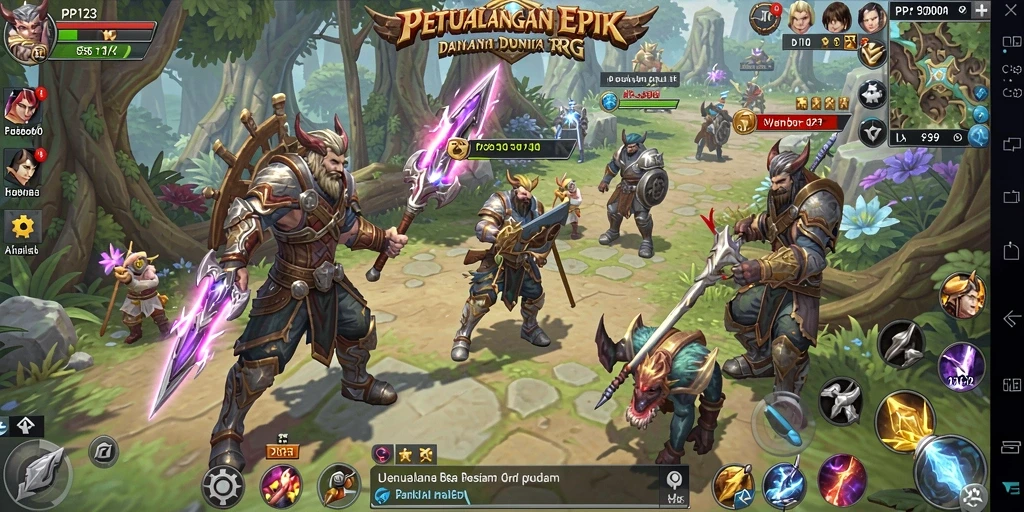 Tampilan gameplay RPG PP123 yang menakjubkan dan interaktif.