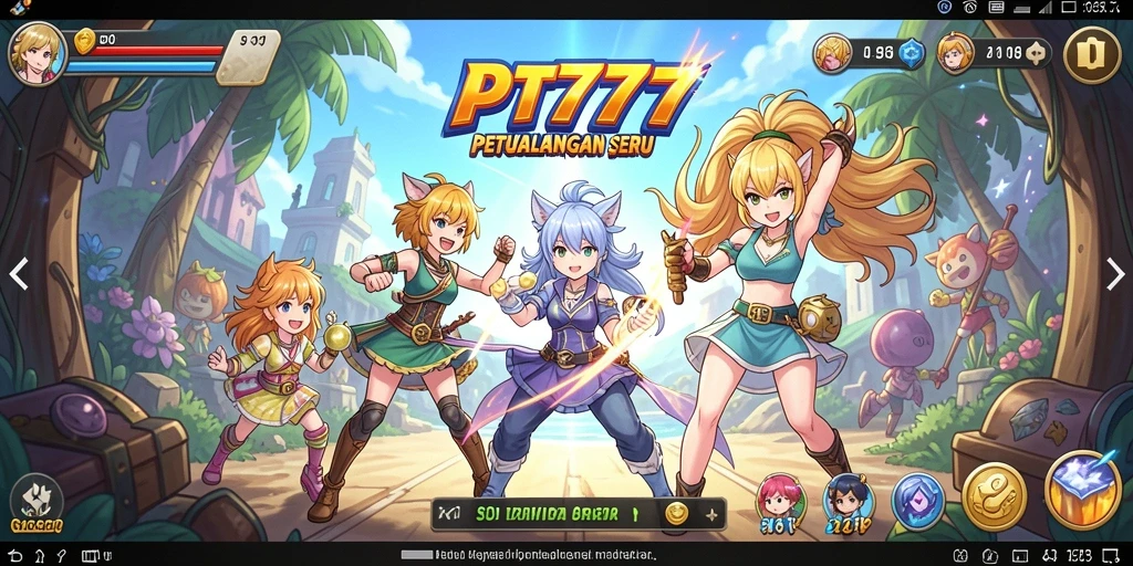 Tampilan gameplay PT777 dengan karakter dan aksi yang menakjubkan.