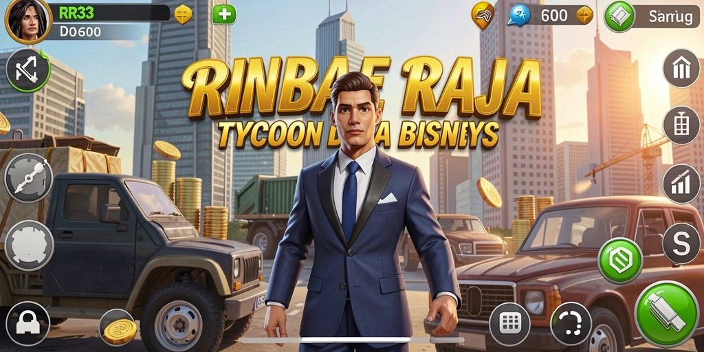 Screenshot gameplay RR33 menampilkan keseruan membangun bisnis.