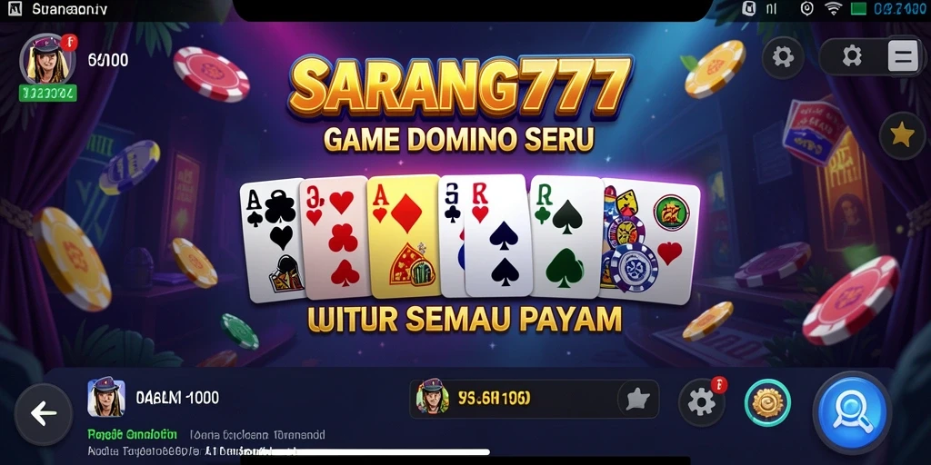 Screenshot gameplay SARANG777 menampilkan momen seru permainan Domino.