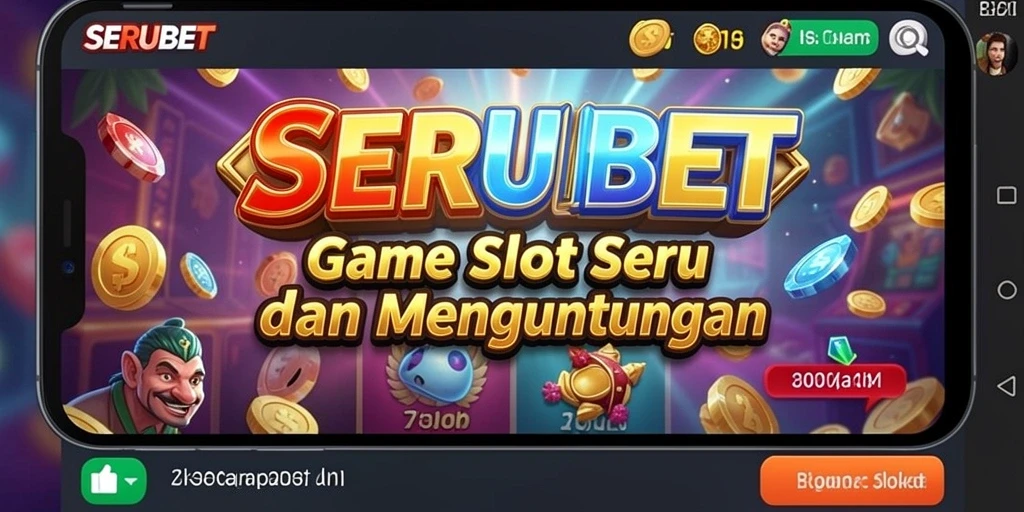 Screenshot gameplay menampilkan gulungan slot SERUBET yang penuh warna.