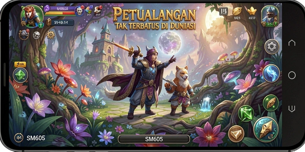 Tampilan gameplay SM605 dengan aksi pertarungan yang mendebarkan.