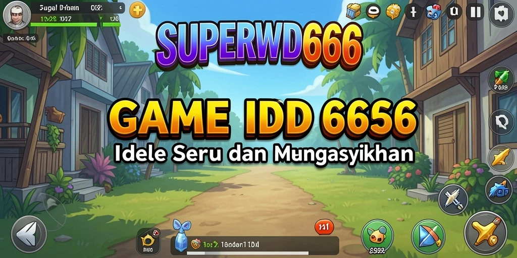 Tampilan gameplay menarik dari SUPERWD666 dengan animasi karakter.