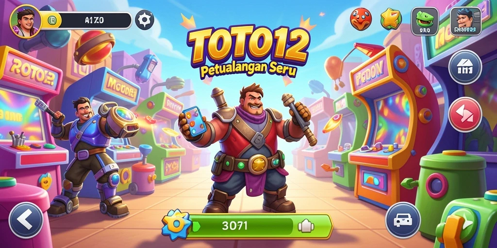Tampilan gameplay TOTO12 yang penuh warna dan aktif.