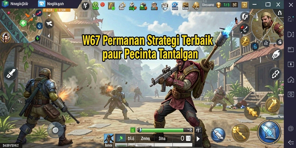 Tangkapan layar utama W67 menampilkan aksi gameplay yang seru dalam strategi.