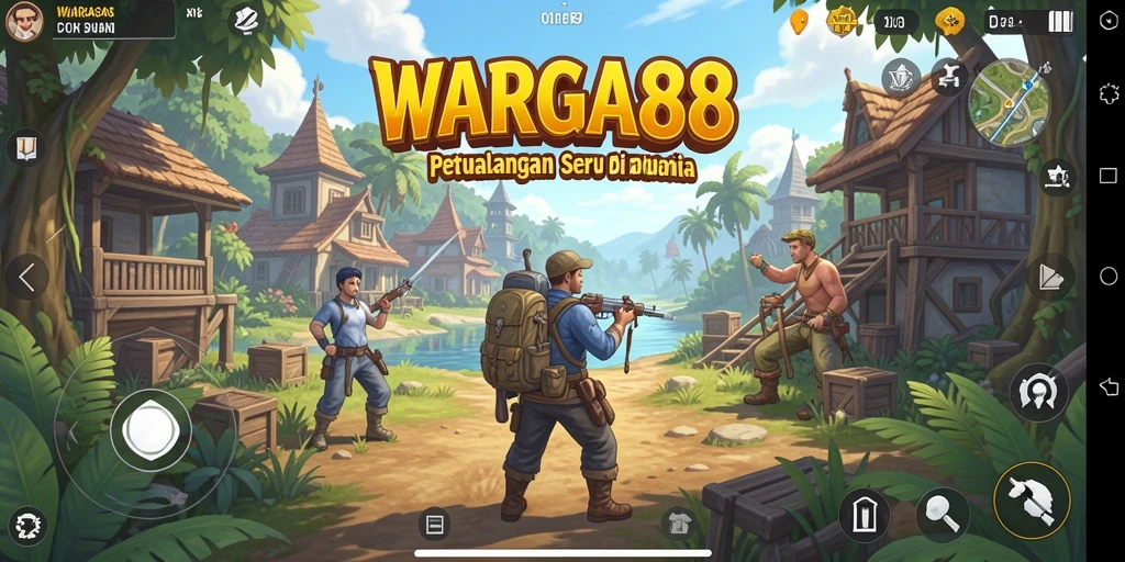 Screenshot utama WARGA88 menampilkan gameplay seru di dunia terbuka.