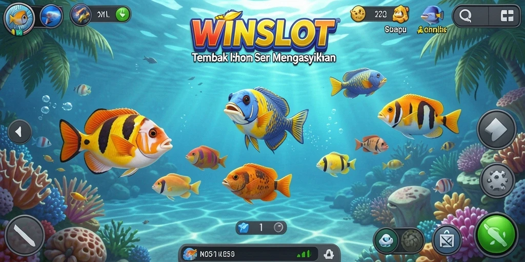 Screenshot gameplay WINSLOT menampilkan aksi menembak ikan yang seru.
