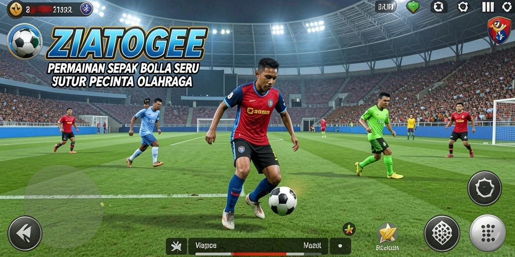 Tampilan seru dari gameplay sepak bola ZIATOGEL.
